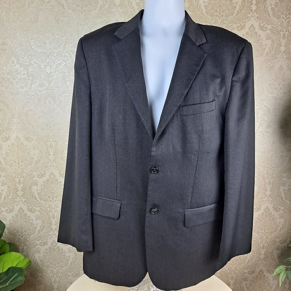 Pronto Uomo Size 39 Regular Black Sut Jacket 2 Button 100% Wool